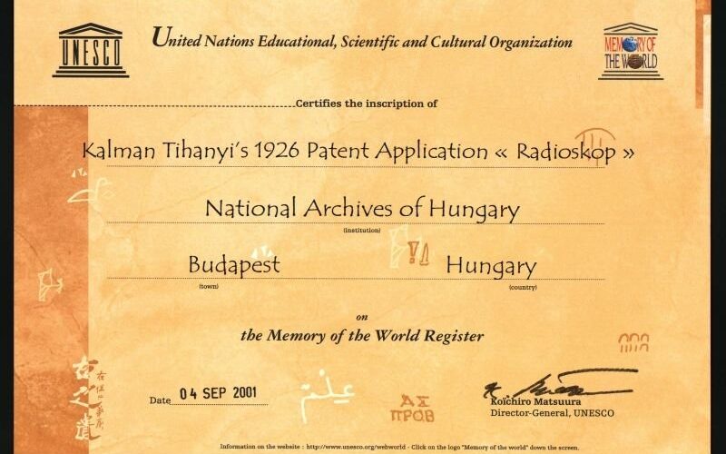 25 éves az UNESCO Memory of World Register oklevele